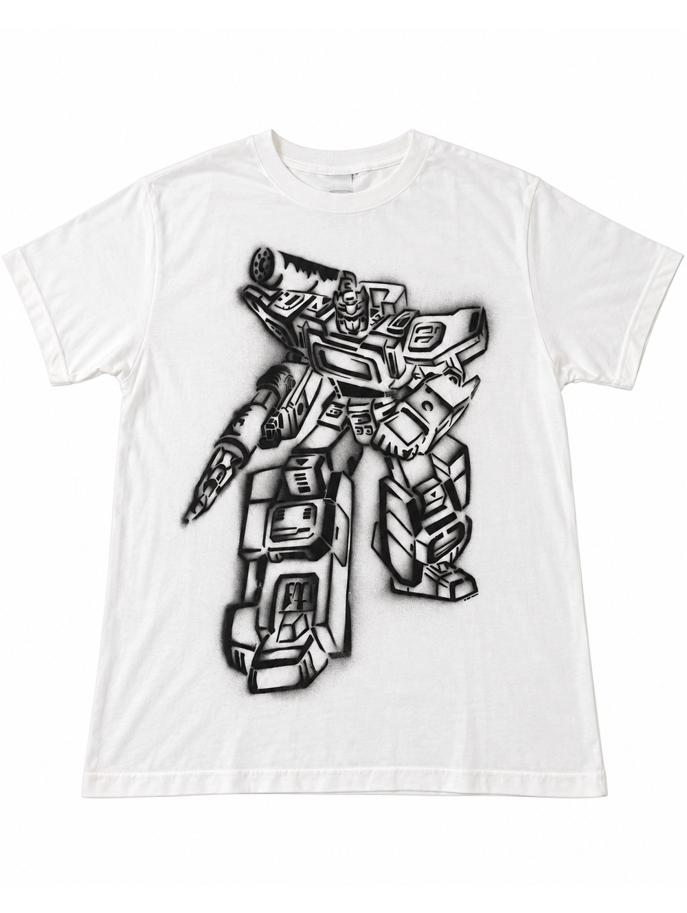 Transformers Megatron Men’s Large White Graphic T-Shirt Robot Hasbro Tee L